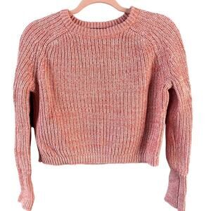 American Apparel peach pink chunky knit cropped sweater wide fit XS